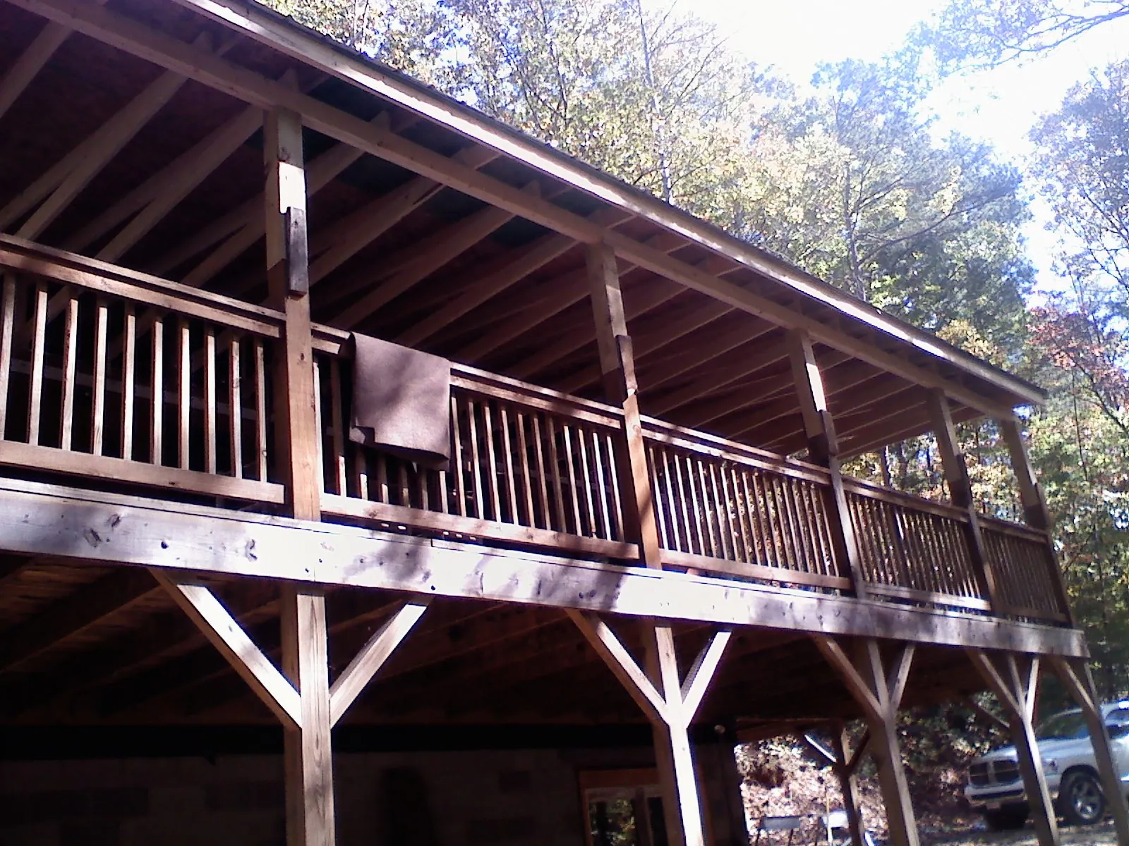 Timber framing under a new elevated porch and deck — Roof Leak Repair in Rapid City by Roofing Brothers